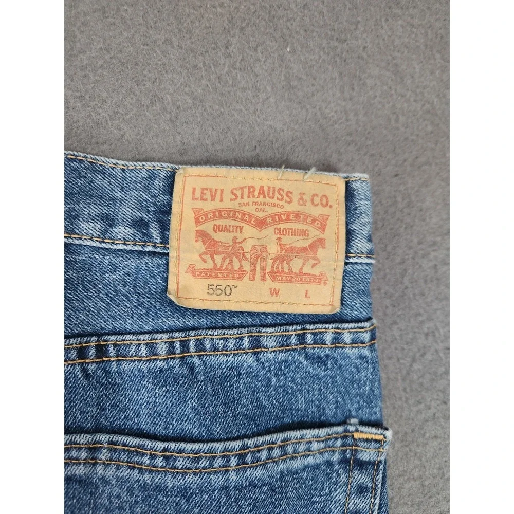 Levis 550 Jeans Mens 56x30 Blue Relaxed Fit Tapered Leg Big Tall Denim Pants NEW